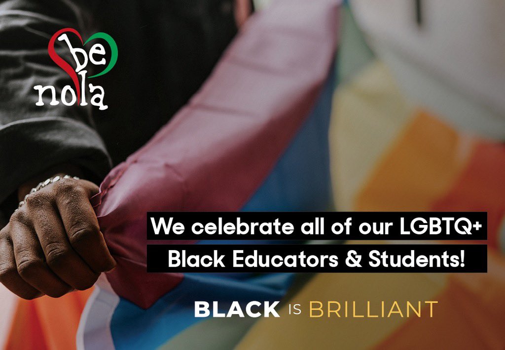 We'd like to wish you a #HappyPrideMonth and give a special shout out to LGBTQ+ educators and students. To learn more about how you can support the LGBTQ+ community within New Orleans, please visit @houseoftulipno #BlackIsBrilliant #NOLAed