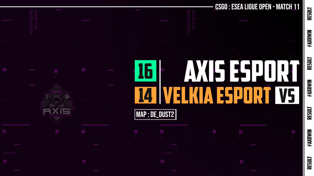 #CSGO <a href="/ESEA/">ESEA League</a>
 
Bonne première pour <a href="/VECTIZZ1/">VECTIZZ</a> avec ses nouveaux coéquipiers face à une belle équipe de <a href="/VelkiaEsport/">Velkia Esport</a> ! C'était chaud mais c'est la victoire ! 9W-2L !

#AxRWin #StartTheRevolution
