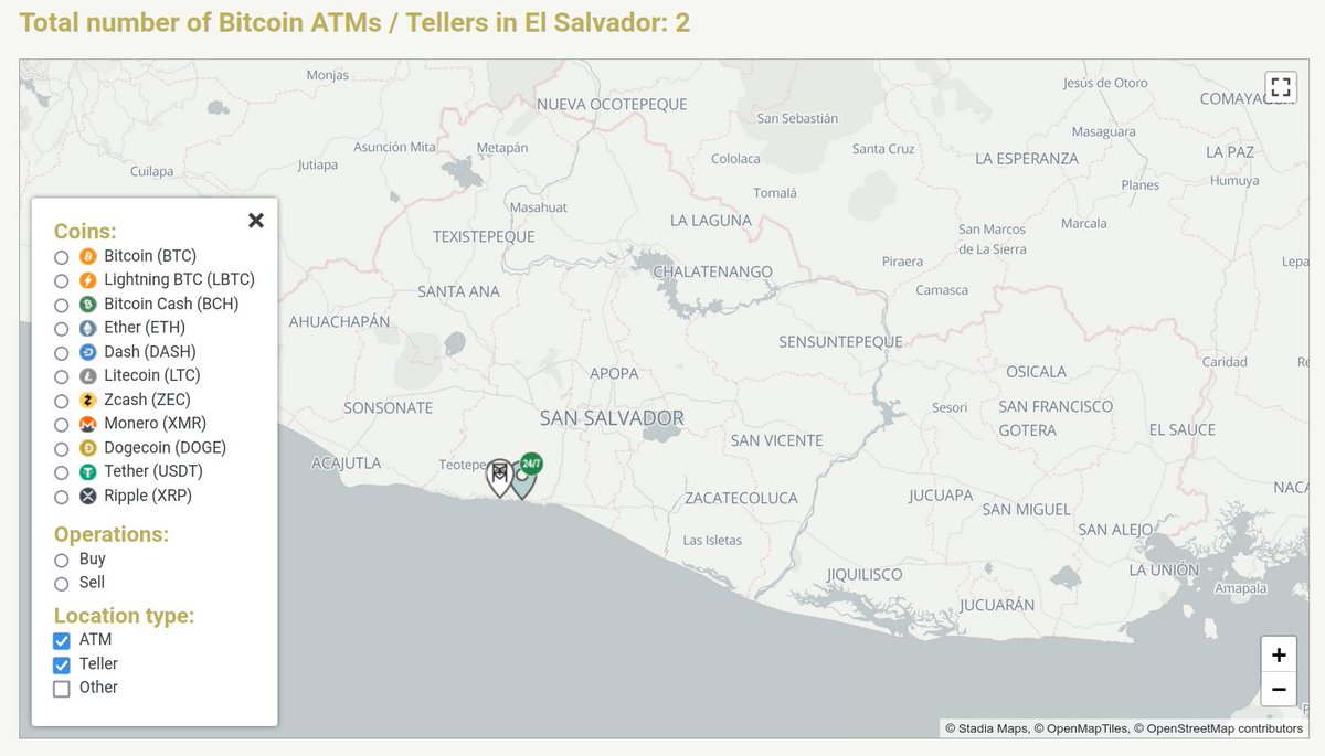 davidgerard's tweet photo. If you send a remittance to El Salvador via Strike, it shows up at the other end as tethers. But you can cash those in at any Bitcoin ATM that accepts Strike!

How many Bitcoin ATMs are there in El Salvador?

Two.

https://t.co/QMm9yeL4e1 https://t.co/YuMzBbAQvH