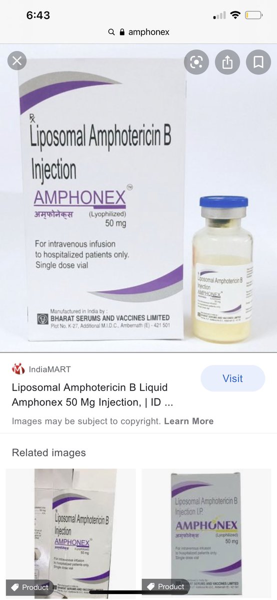 sandhya_thakur's tweet photo. #Solapur #Emergency #sos #required  
#liposomalamphotericinb  for #BlackFungs any leads please help 
Call : 7249275474/ 9067542675 https://t.co/NxMHUn1VpA