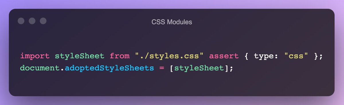 argyleink's tweet image. Import styles as a stylesheet natively? Yes please.

Builds upon this