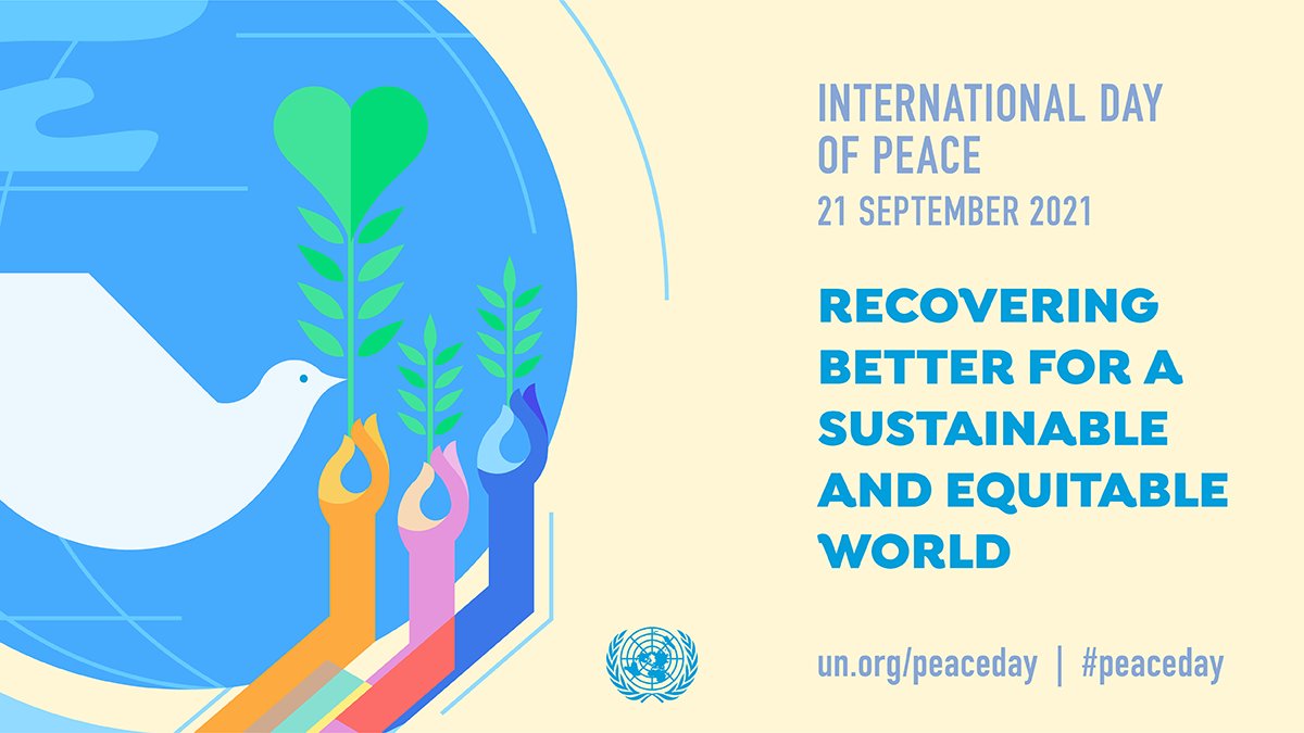 UN's tweet photo. "The world cannot go back to what it was. As we count down to the International Day of Peace, I call on people everywhere to be part of a transformation for peace."

-- @antonioguterres marking the 100 day countdown to #PeaceDay. https://t.co/wdIDY5YLNM https://t.co/Hw1CpN2yTR