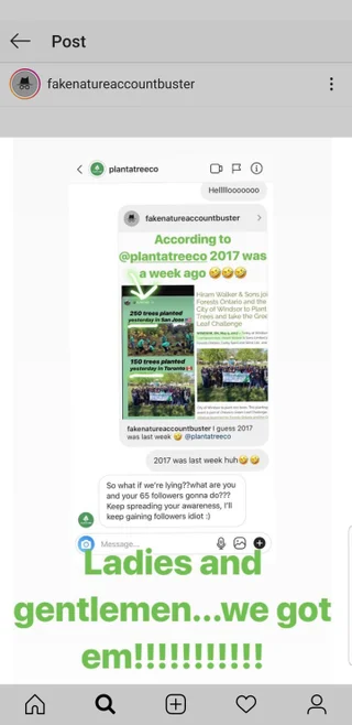 malumatfurusorg's tweet photo. Anılı hesabın geçmişte başkalarına ait ağaç dikim fotoğraflarını kullandığına değinmiştik...

Bu tespiti aktaran fakenatureaccountbuster adlı profile verdiği yanıtı yansıttığı iddiasıyla paylaşılan ekran görüntüsü (takipçileri hakkında pek iç açıcı ifadeler kullanmamış): https://t.co/3OENHCuHz4