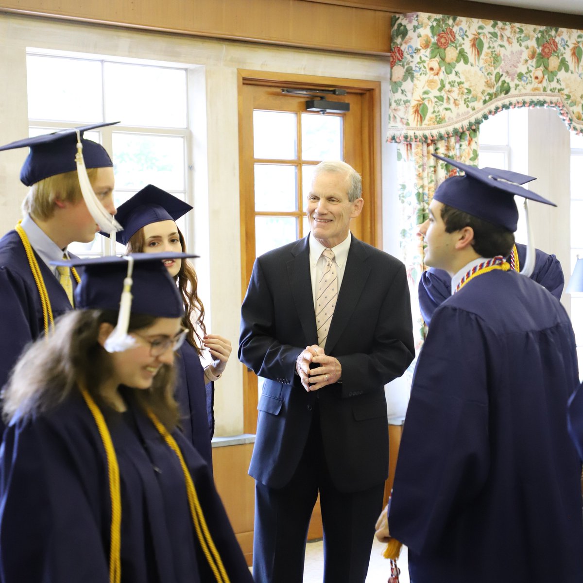 WestchesterCDS's tweet photo. Retiring #WCDSUpper teacher Stuart Todd right in the mix with his students even on graduation day 🐾 #WCDSFaculty #EachChildEveryDay https://t.co/NXMmS2fHlG