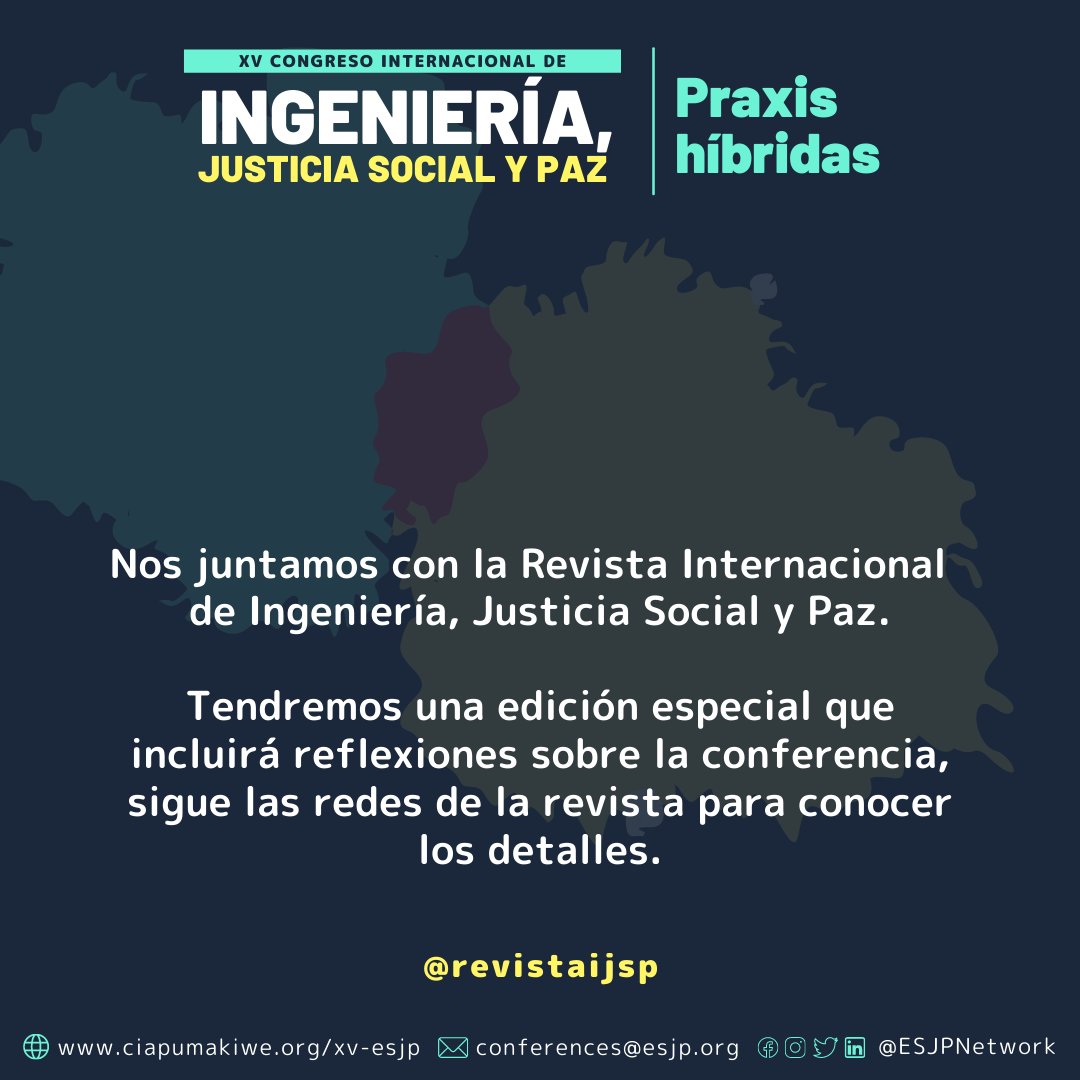 #XVESJP | Nos juntamos con la revita de Ingeniería, Justicia Social y Paz para sacar una edición especial.

¡Síganlos en Instagram para conocer más sobre la edición especial!

<a href="/ESJPeace/">Engineering, Social Justice, and Peace</a>