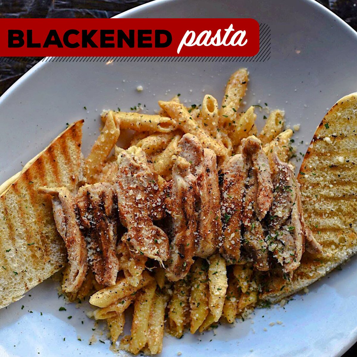 craftedstl's tweet photo. Blackened pasta for the win! It's great on its own, and even better with a protein added in. Which add-in do you prefer in your pasta: chicken or blackened salmon? #pasta #STLfood #STLeats #foodie #CraftedSTL https://t.co/B5YhY8lVkn