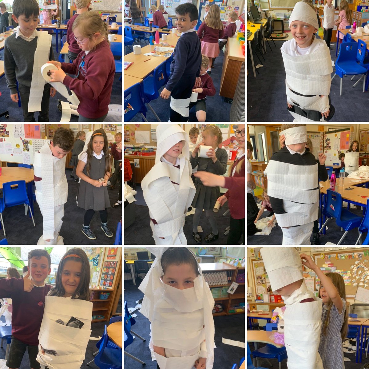 💫 The boys and girls had a super day learning about mummification. Mrs Bailie organised a super science experiment and this afternoon we had lots of fun mummifying each other! What a truly magic way to end the week!💫