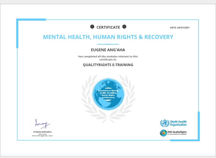 _theLegendd's tweet photo. I completed my Quality Rights Training online course on Mental Health and got my certificate from @WHO. You can also do the training. It is free and you will be able to learn alot.  @qualityrightske
@ChiromoHospGrp
@KenyaBasic

Link to Quality Training https://t.co/5ThpSvgKmj https://t.co/NGy3Mbj2XG