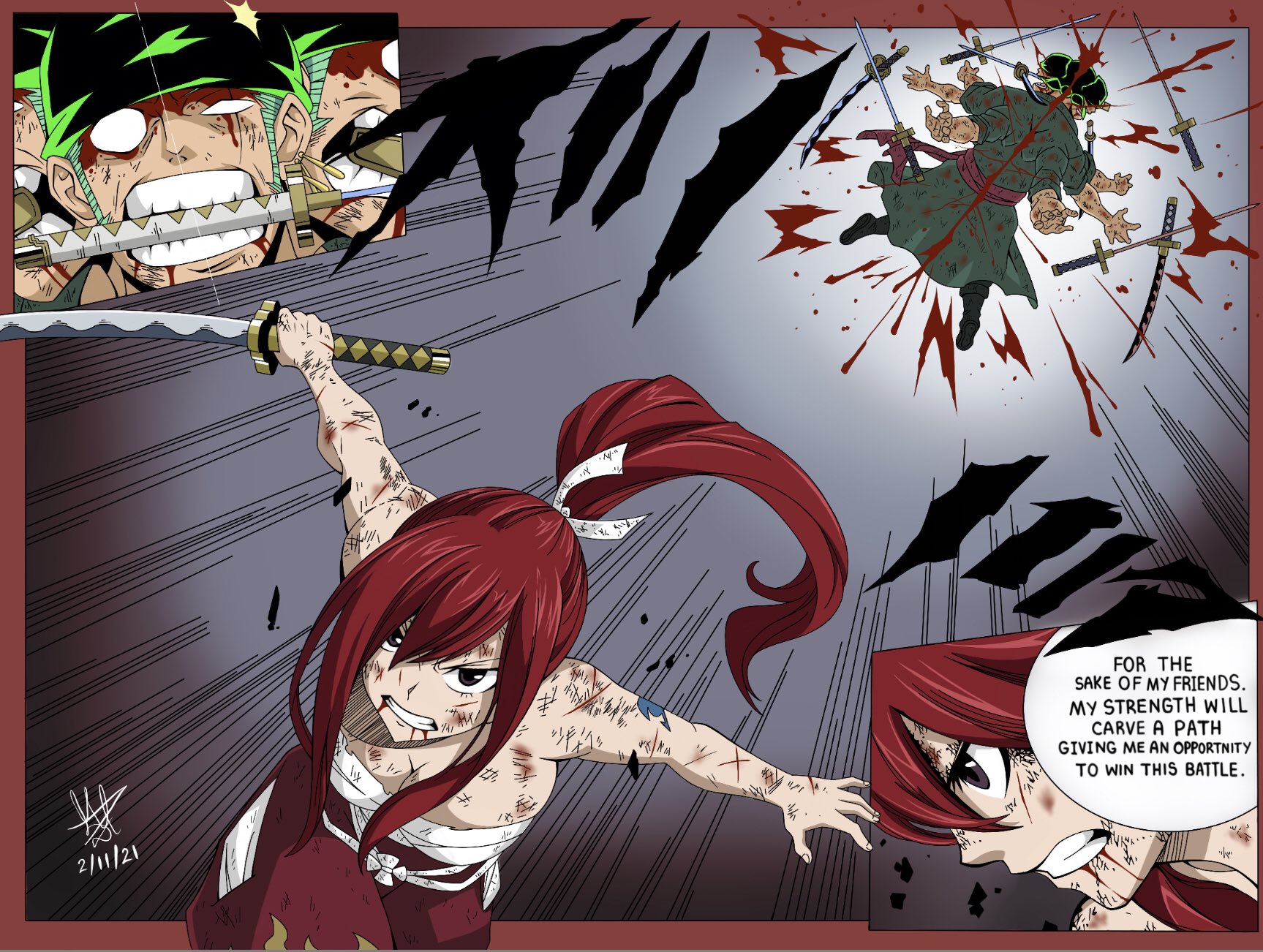 Drake Fenrir Zoro Vs Erza Alternate Ending 2 Digitalart Digitaldrawing Fanart Animefanart Mangafanart Anime Manga Onepiece Onepiecefanart Onepiecezoro Zoro Fairytail Fairytailfanart Fairytailerza Erzascarlet Deathbattle