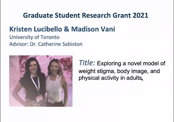 Thank you <a href="/NASPSPA/">NASPSPA</a> for funding our project that will explore a new weight stigma model and embarrassment measurement

✨<a href="/krislucibello/">Kristen Lucibello, PhD</a> and I can’t wait to get started and continue our collaboration! 

<a href="/MPARC_UofT/">MPARC</a> <a href="/sabi_catz/">Catherine Sabiston</a> #SabLab #WomenInSTEM #AcademicChatter
