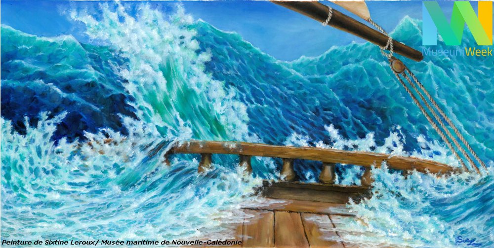 MuseeMaritimeNc's tweet photo. Impressive painting by Sixtine Leroux, a student in graphic arts. Come and take a picture behind the wheel defying the tempest! #ArtIsEverywhere #MuseumWeek #CreativityMW #TeamNC https://t.co/8xwOhh2610