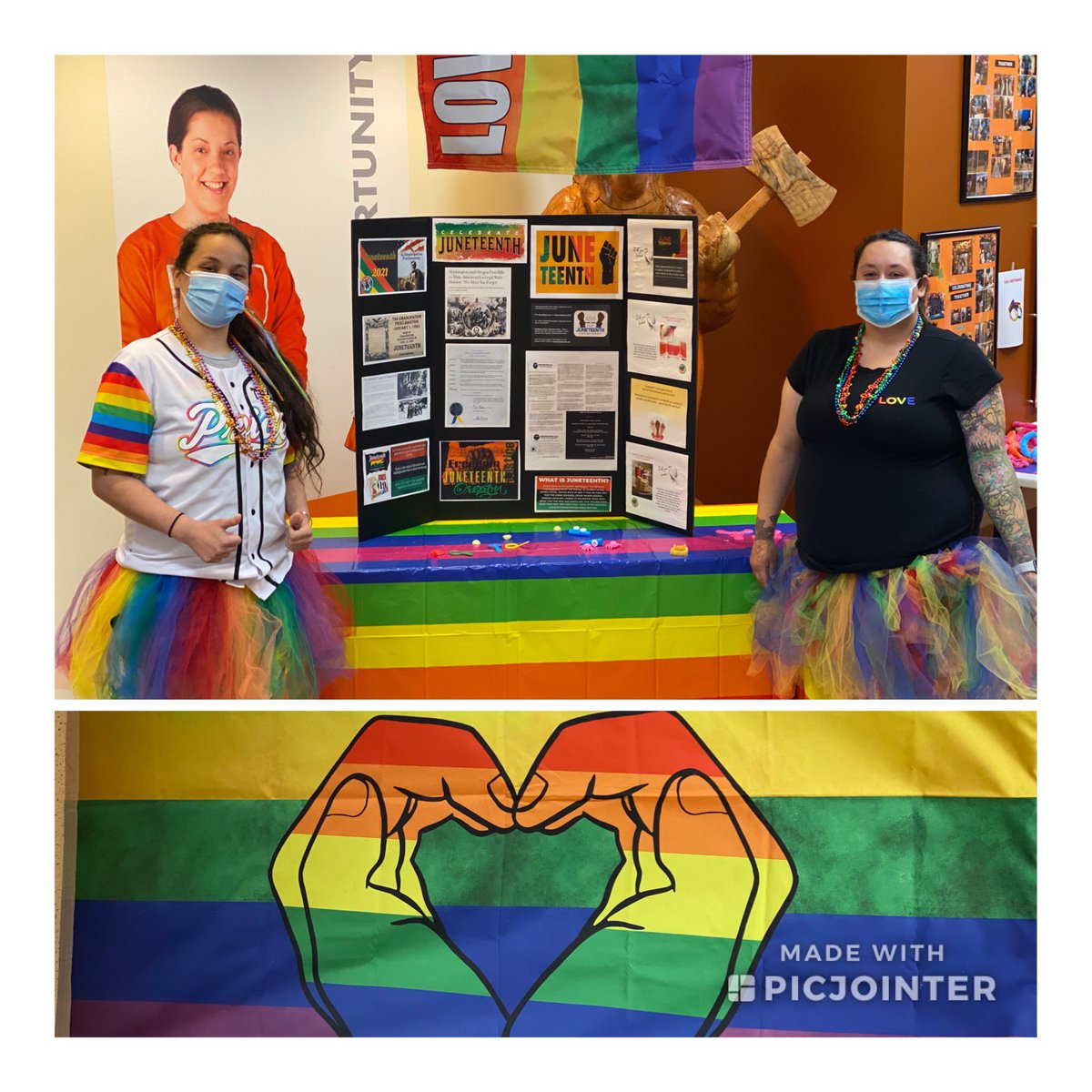 rdc5639's tweet photo. Ashley and Lex showing their support for June Pride month. Thank you ladies! https://t.co/IfB8t5z7QX