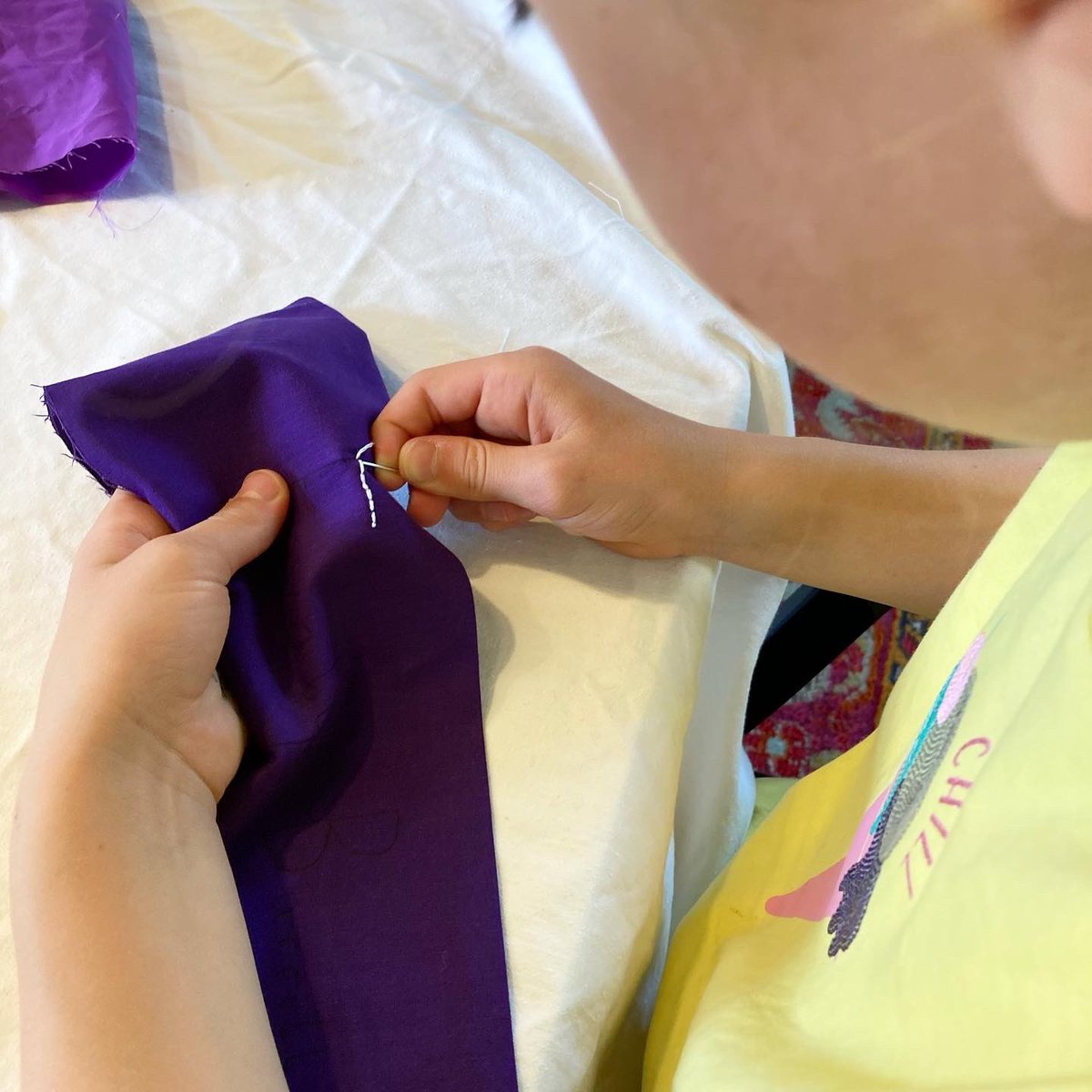Laura_Burrill_'s tweet photo. Busy hands at work at the first community stitching get together. Encouraging the voices of women and girls of all ages to be heard.
#WeReclaimTheNight #BannerMaking #FeministEmbroidery https://t.co/p9uzOYPG41