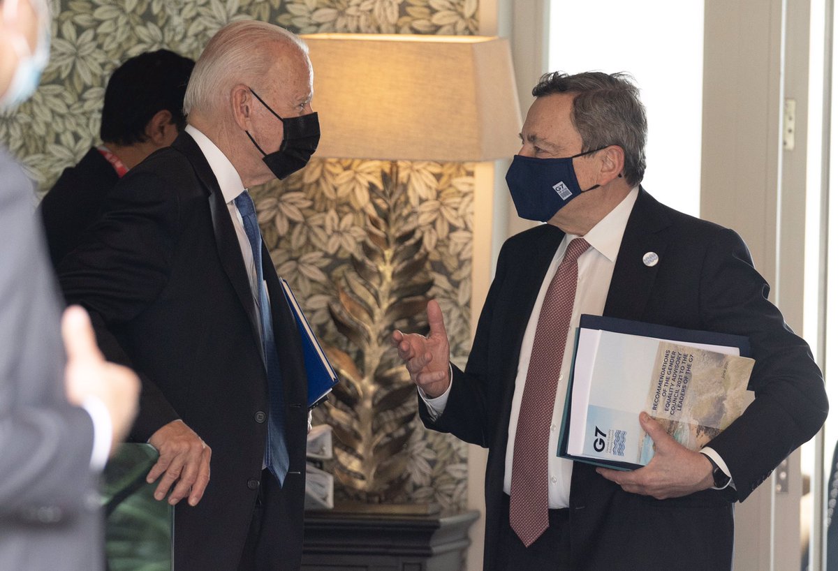 FerdiGiugliano's tweet photo. “Multilateralism is bouncing back” (Mario Draghi) #G7 https://t.co/Mxbt6h5Xw6