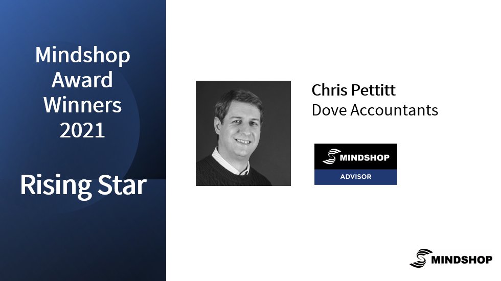 Congratulations to Chris Pettitt, <a href="/DoveAccountants/">Chris Pettitt</a> - Mindshop's Rising Star Award winner (EU) 2021! #mindshopadvisor #mindshopcon21