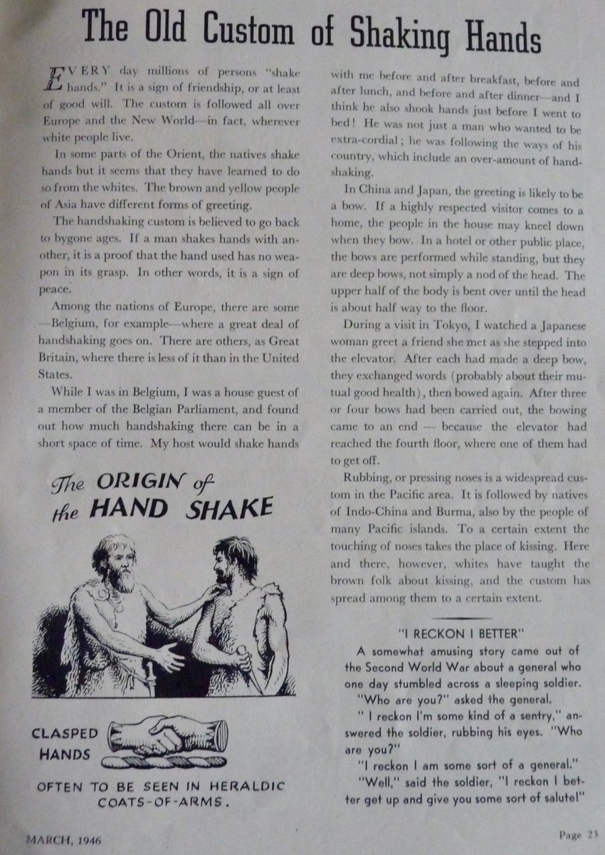 neocurio1's tweet photo. tHE OLD CUSTOM OF SHAKING HANDS #shakinghands #oldcustom #funfacts #themoreyouknow #neocurio https://t.co/PLRkxhpH6O