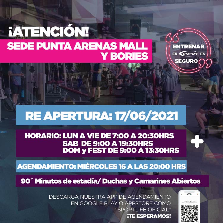 Atención #puntaarenas #puq Re-Apertura jueves 17 de Junio. 💪