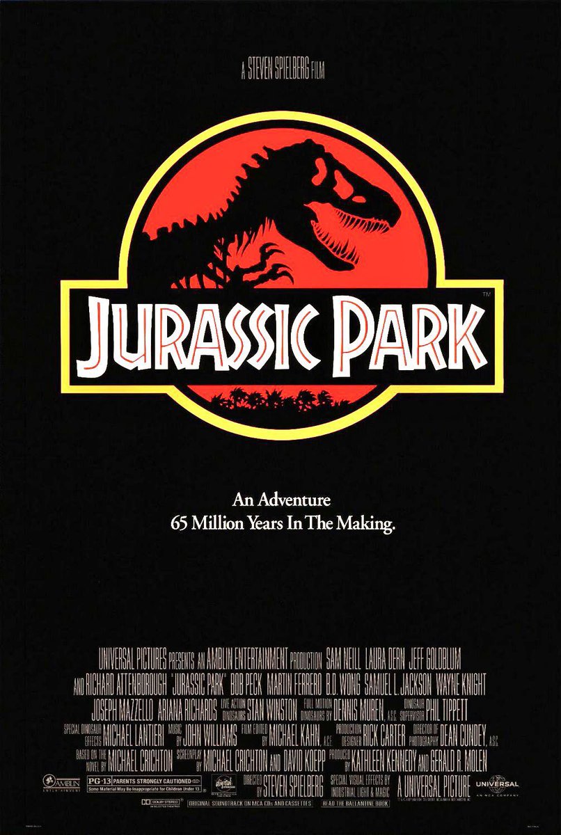 🎬Steven Spielberg’s ‘Jurassic Park' premiered in theaters 28 years ago today, June 11, 1993