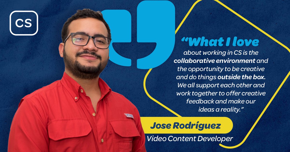 The strength of our team relies on each of our talented members 🔥 Meet Jose Rodriguez, our Video Content Developer 🙌🏻
#KnowOurTeam #CSFamily #teamplayer