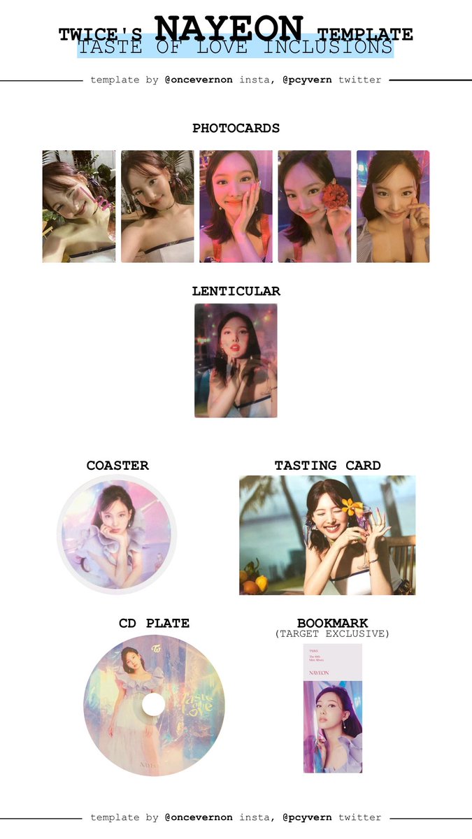 Bella Twice Nayeon Jeongyeon And Momo Taste Of Love Individual Member Templates With Photocards And All Other Inclusions