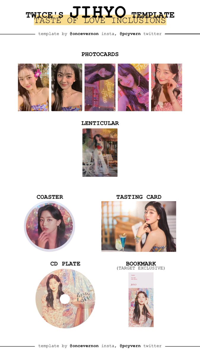 Bella I Made A Full Template With All Taste Of Love Photocards And Lenticulars And Then Made Individual Ot9 Templates For Each Set All Pc Versions On T Co Qokqvt5wrs In Twice