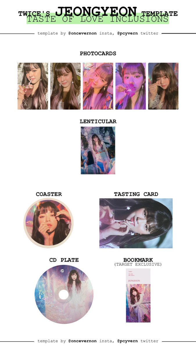 Bella I Made A Full Template With All Taste Of Love Photocards And Lenticulars And Then Made Individual Ot9 Templates For Each Set All Pc Versions On T Co Qokqvt5wrs In Twice