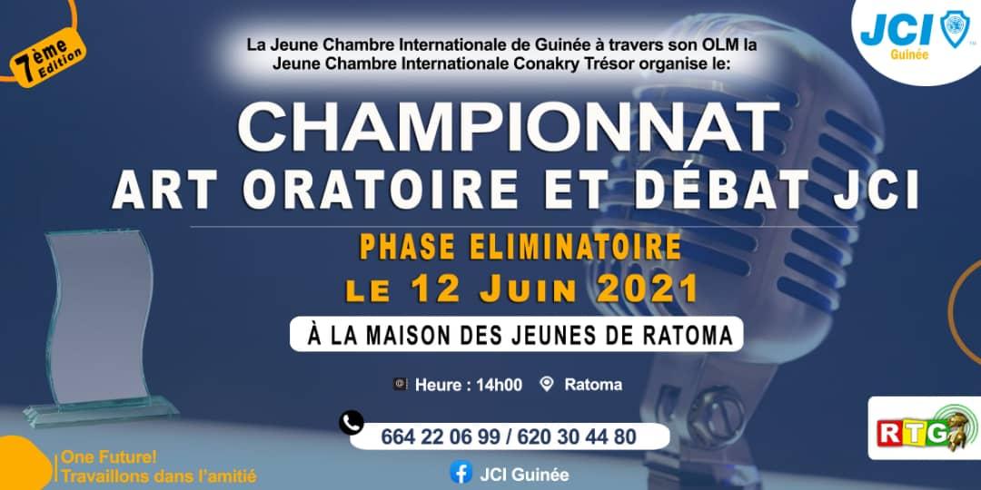 Dans le cadre de la promotion de la culture de l'excellence,du renforcement des capacités de communication des jeunes et de la culture du débat,la JCI Guinée à  travers son OLM <a href="/Jciconakrytreso/">JCI Conakry Trésor</a> organise la 7ème édition du concours national Art Oratoire et Débat JCI. 
<a href="/telimileka/">Telimeleka🇬🇳</a>