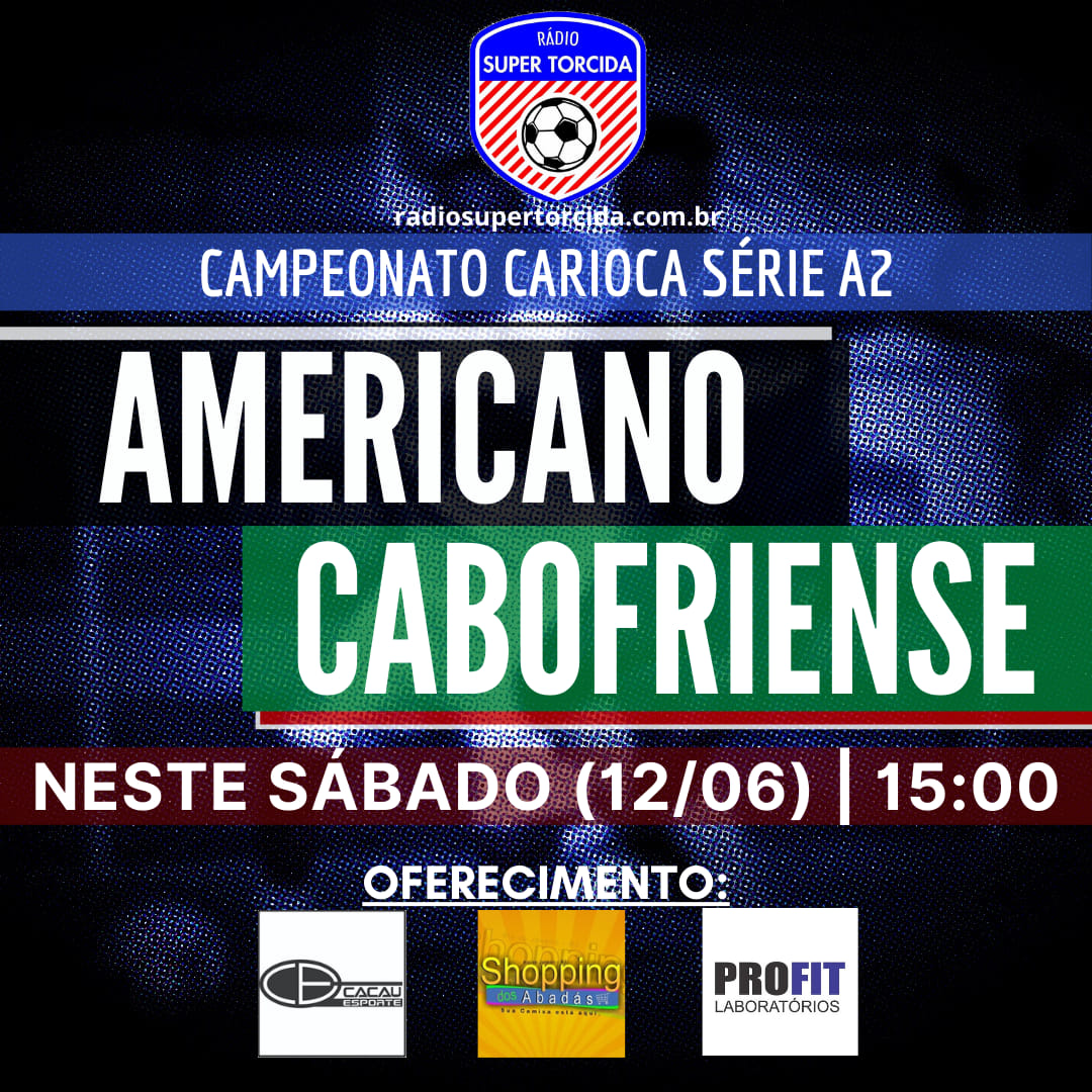 Tem bola rolando neste sábado para mais um jogo da #Segundona2021: Americano x Cabofriense! Ouça com a gente na RÁDIO SUPER TORCIDA a partir das 14h50.

radiosupertorcida.com.br
