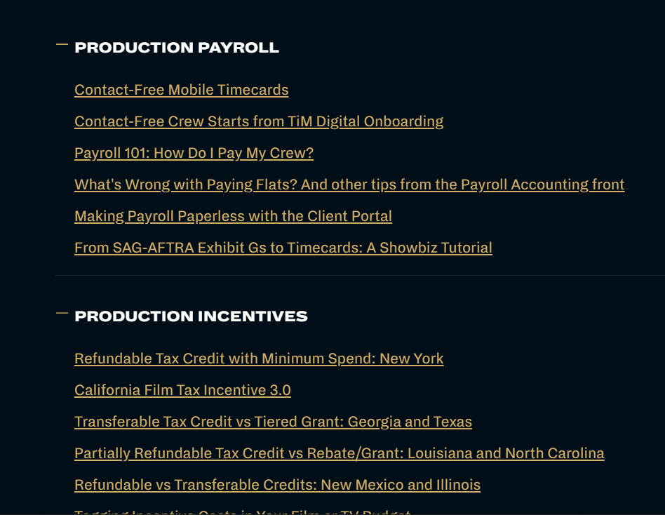 mediapays's tweet photo. No #reopening plans this weekend? That's okay, curl up with a great production webinar on-demand. Just scroll down to Previously Recorded Webinars for timely training on #productionpayroll, #filmtaxincentives, #filmbudgeting and more! https://t.co/g6lBRGyKLB https://t.co/vNgbDL3vls