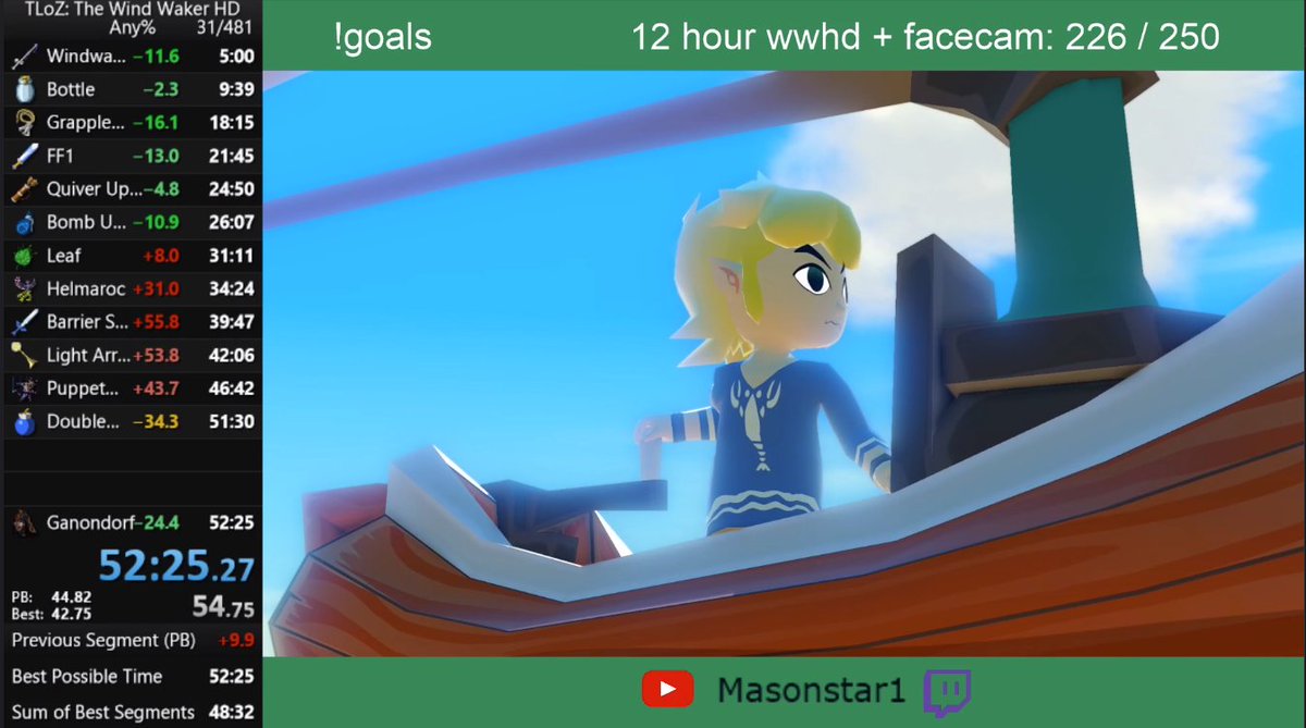 3rd place in wwhd any% with a 52:25! Two days in a row with PBs, gonna keep going