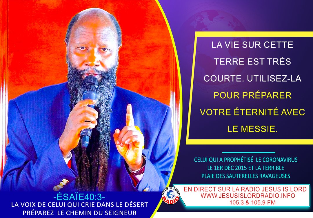 Là où l'arbre tombe il ne se relèvera jamais. Où compte du passer ton éternité ? #GrandVigil
<a href="/azr78910/">ARCH.R</a>
<a href="/elianebis1/">Bishop Eliane Mankondo</a> <a href="/CnEdjane/">Edjane CN🇫🇷</a> <a href="/et_Guyane/">Min. REPENTANCE ET SAINTETÉ FRANCE GUYANE CARAÏBES</a> <a href="/Rvolutionkey1/">Serviteur_Keirouane🇬🇫🇫🇷</a>