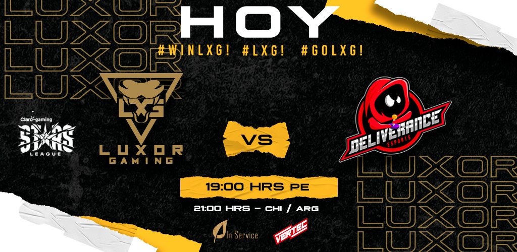 - <a href="/LeagueOfLegends/">League of Legends</a>  -
Hoy comenzamos !! #ClaroGamingStarsLeague <a href="/LVPperu/">LVP PERÚ</a> 
#Contra  Deliverance Esports 
🔵 Facebook: LVP Liga de Videojuegos Profesional
🟣 Twitch: twitch.tv/lvpperu
🔴 YouTube: youtube.com/lvplas.
somos ! ➡️ #GoLXG
💙 Facebook: Luxor Gaming