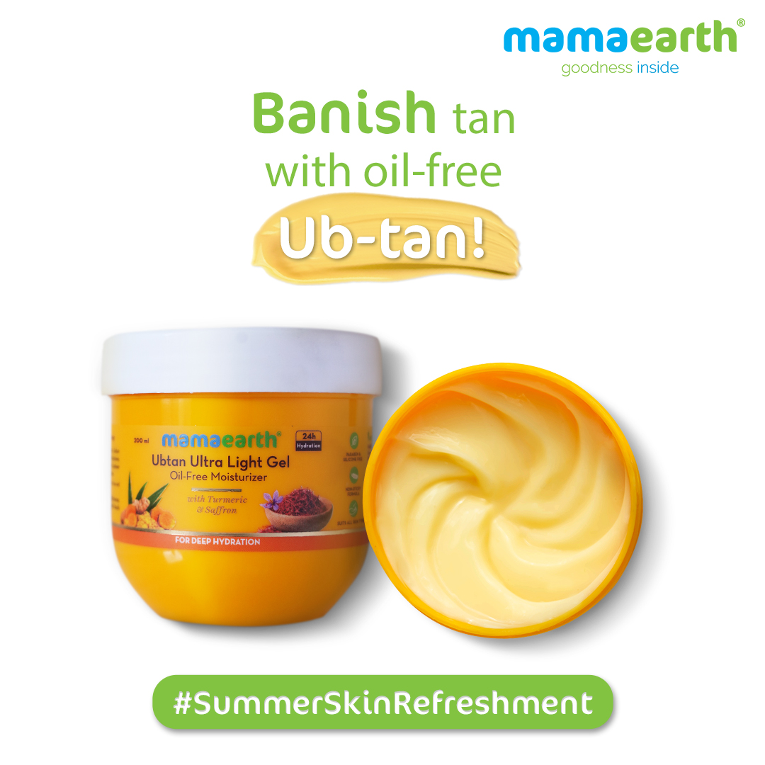 mamaearthindia's tweet photo. Scorching summers call for the perfect #SummerSkinRefreshment, and #Mamaearth Ubtan Ultra Light Gel Oil-Free Moisturizer is here to the rescue!ππ§
It hydrates summer-struck skin without feeling sticky or heavy and makes skin soft.π
Shop here: https://t.co/FOQlPg6JAb https://t.co/4PKI22Vx3k