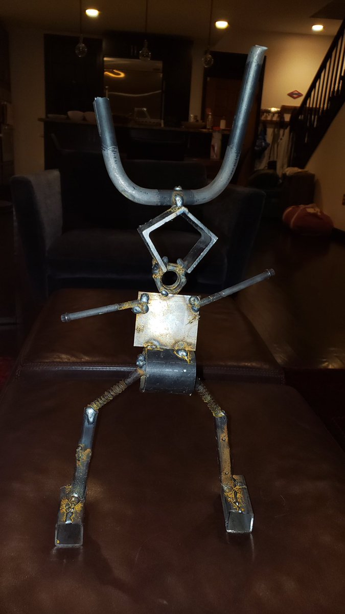 HowieSouthworth's tweet photo. The wonders never cease. I made this little work of #art tonight in a #wine and welding class! I call them "#Shaman." You're welcome. No #food no #travel no #chinese no #spanish no #podcast only #genius #creative #SaucedInTranslation @thegardenalx #cecily https://t.co/gaUxvAYF6W