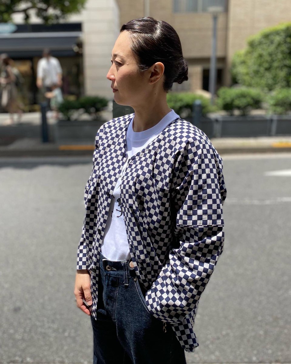 DRYBONES_TOKYO's tweet photo. 新作で入荷したボーダージャケットと相性が良いと言ったら市松柄のダボシャツ！

#ダボシャツ　#prisonerjacket https://t.co/ufcfoimdkU
