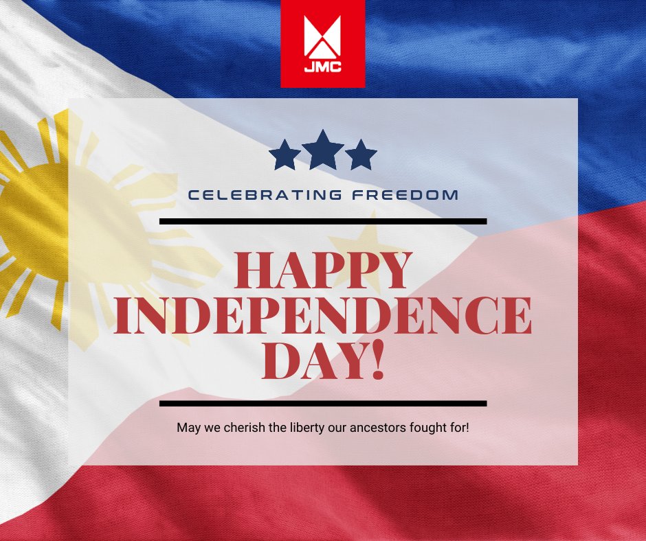 DavaoJmc's tweet photo. May this Independence Day fill your life with happiness and prosperity.

#JMCDavao #IndependenceDay2021 https://t.co/VC0Ht6uLie