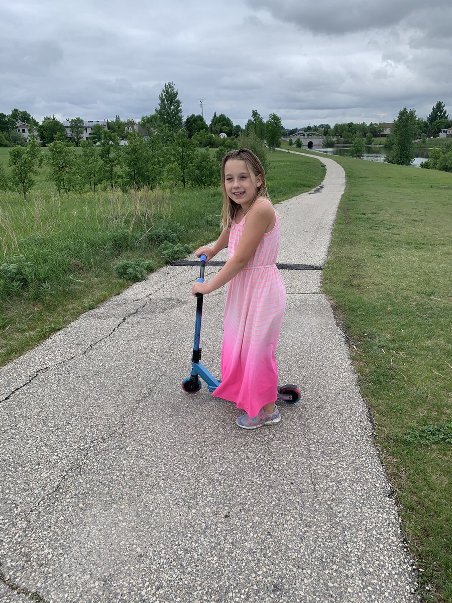 Scooter ride first thing this morning since there was NO RAIN 80% chance = 0% chance 🧐 #lrsdmoves