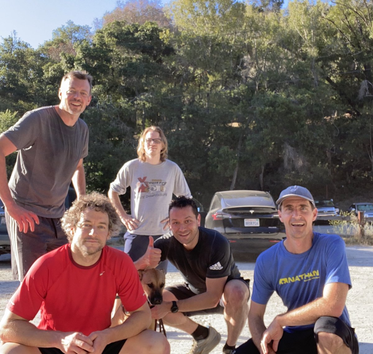 6-11-21: 4 miler at Pulgas! So great to be doing this again as a group. Also first group run for Akira the dog! #PRrun