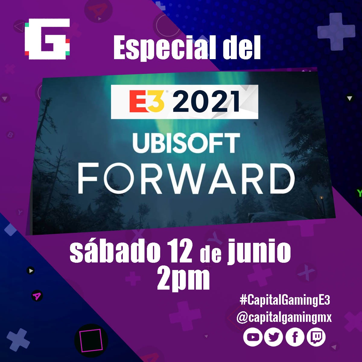 IndigoGEEKmx's tweet photo. Únete a nuestra transmisión especial donde comentaremos lo mejor del #E32021
Nos vemos mañana por #CapitalGaming a las 2:00 pm https://t.co/RZ1vatkLTd