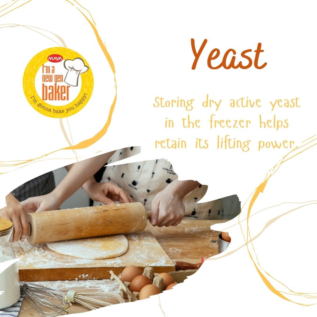 NewGenBaker1's tweet photo. Yeast going flat? Storing dry active yeast in the freezer helps retain its lifting power. 
#bakinghacks #bakehappy #bakeeasy #newgenbaker https://t.co/dKRXH6Hcj4