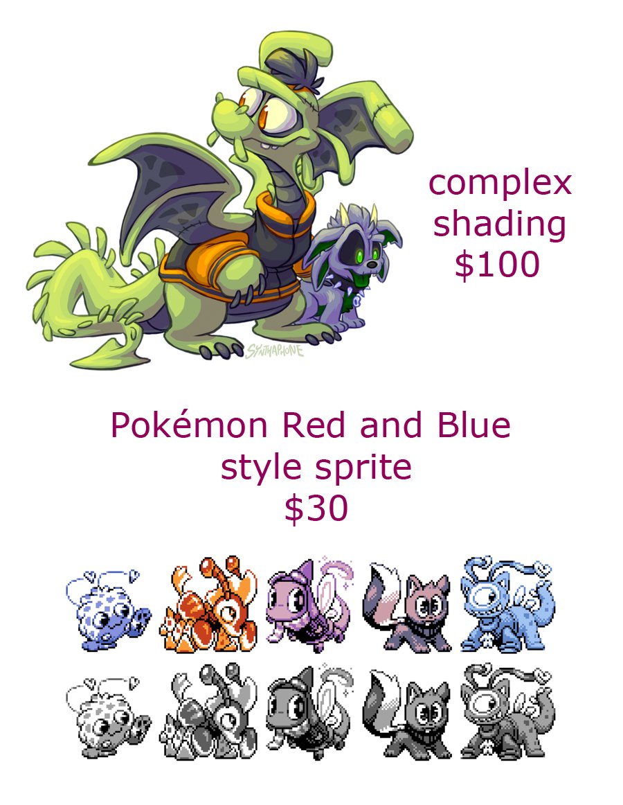synthaphone's tweet photo. opening up 5 comm slots! 
I don’t draw n/s/f/w, fetish art, gore, or complex mechs (i also have the right to decline anything that makes me uncomfortable). I can draw humans and furries, but I’m best at drawing cartoon designs and creatures! Please PM me if you are interested! https://t.co/nz70UukoWQ