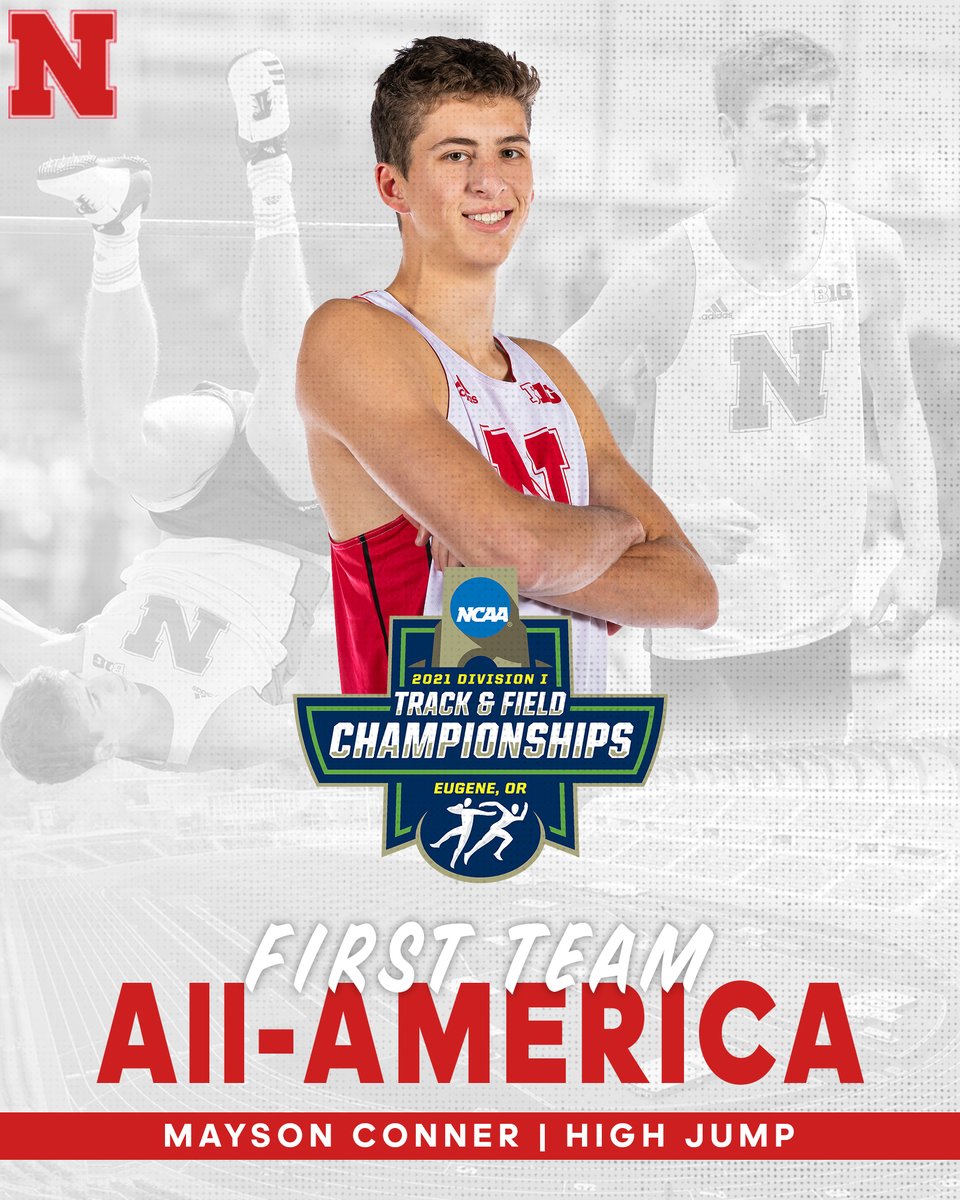 Mayson Conner will bring home the #NCAATF Championships 🥉 in the high jump‼️

His PR of 7-3 3/4 (2.23m) ranks 5th in school history! He's the first Husker men's high jumper to medal at the NCAA Outdoor Championships since 2010!

#GBR 🌽 |  #NCAATF