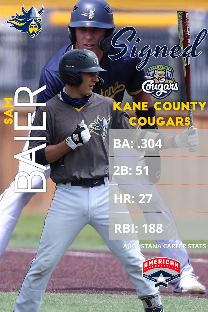 Signed and active tonight! 

<a href="/s_baier6/">Sam Baier</a> makes it 👌 Vikings on the Kane County Cougars! 

#BuildingChampions