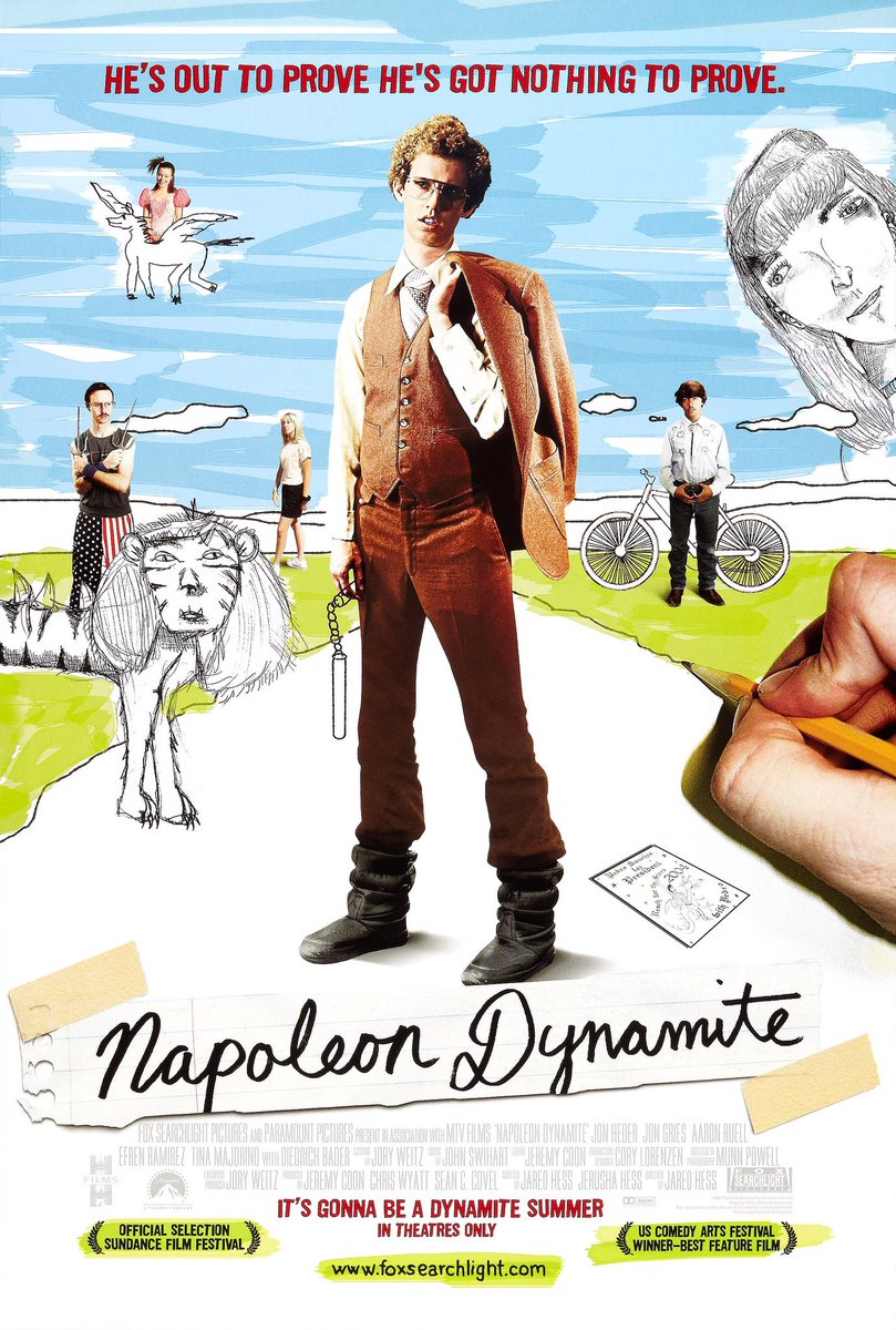 FilmNewsNos's tweet photo. 🎬MOVIE HISTORY: 17 years ago today, June 11, 2004, the movie 'Napoleon Dynamite' opened in theaters!
#JonHeder #EfrenRamirez #TinaMajorino #AaronRuell #JonGries #HaylieDuff #EmilyKennard #ShondrellaAvery #SandyMartin #DiedrichBader #TrevorSnarr #EllenDubin https://t.co/vaddFsmvzR