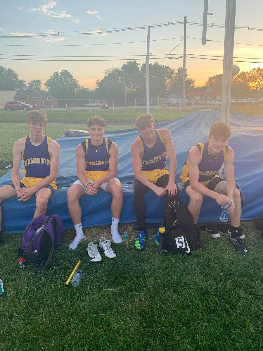 Congrats to Farmer 4x400 team. Sectional Champs and Stste qualifiers!! Aidan Basalay, Sam Fletcher, Dane Hitchcock &amp; Logan Morse!! Great job Farmers!!