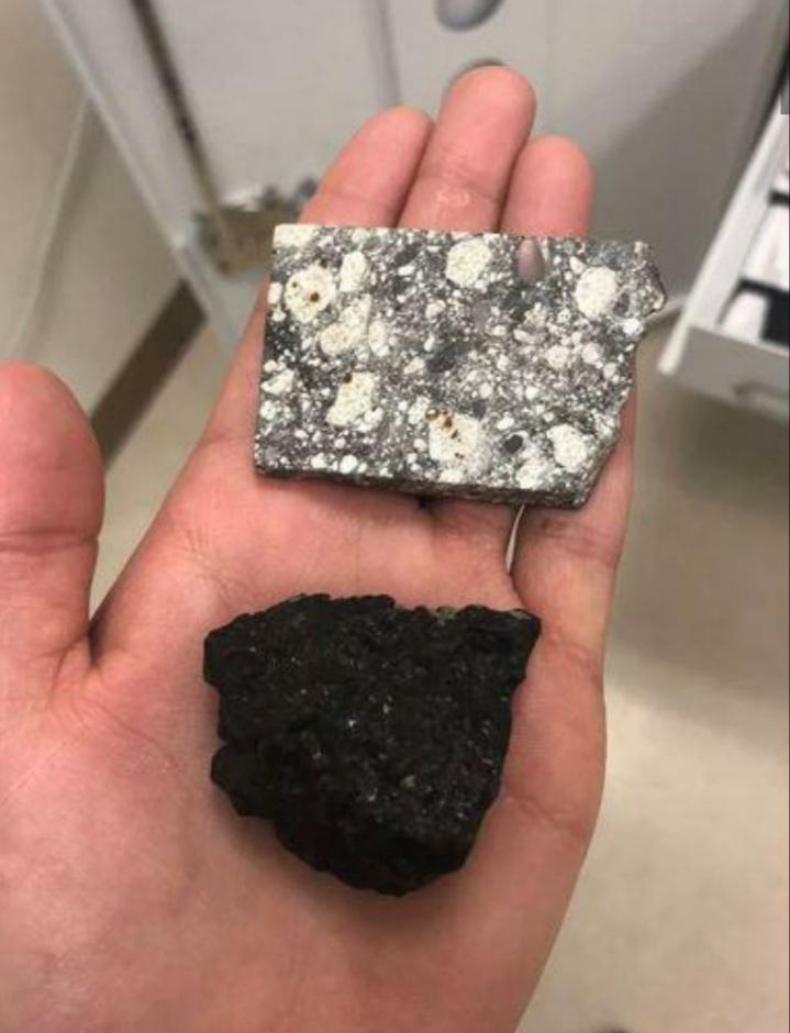 redditSpaceView's tweet image. A piece of the moon and mars on one hand