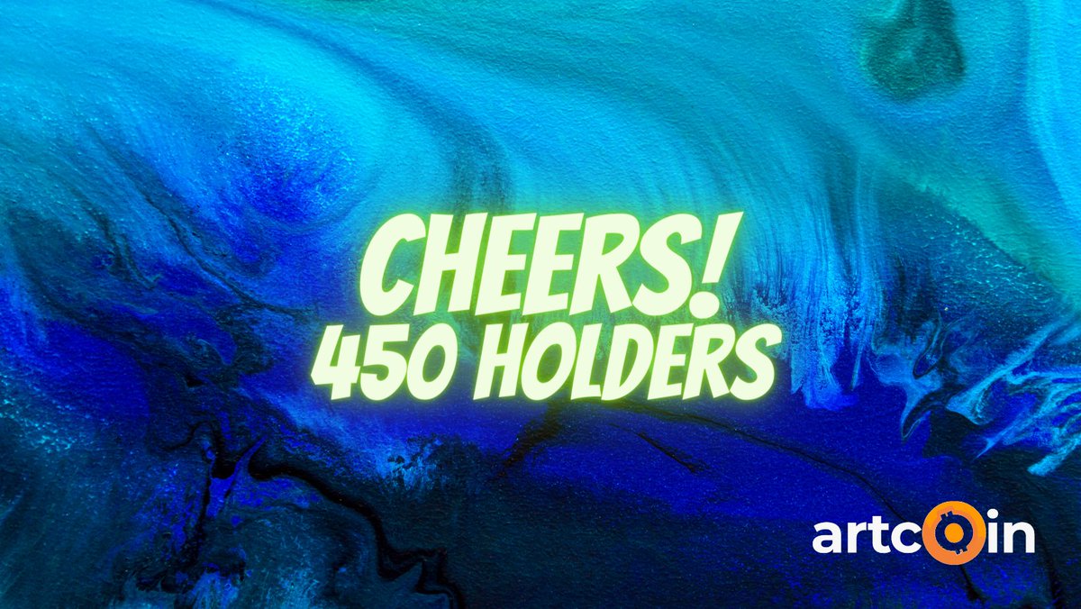 Artcointo's tweet photo. We have 450 holders now! And going further~!!

To the moon~!

@Artcointo https://t.co/IuooGVoqSG