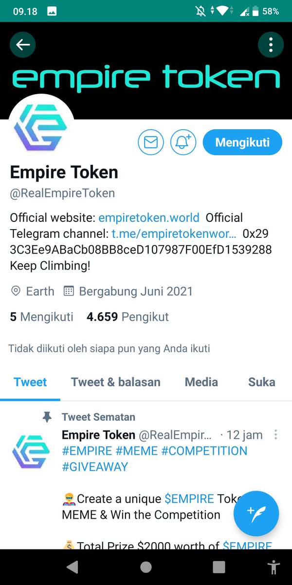 TikusDuduk's tweet photo. @BitcoinBro303 @RealEmpireToken Tg: Elang125 https://t.co/3C8sSTSBPn