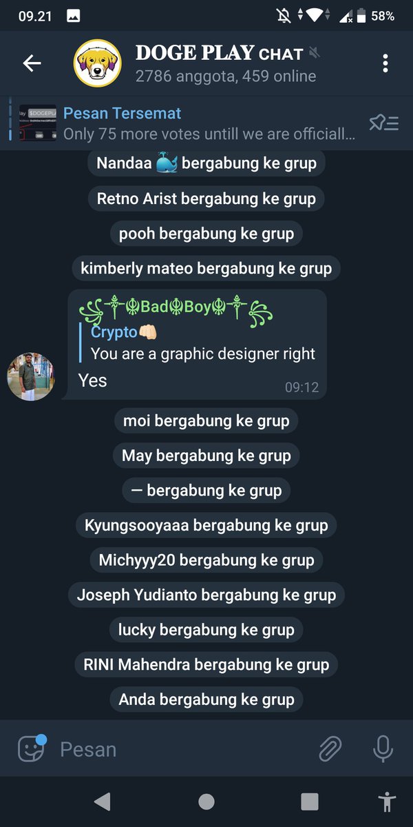 TikusDuduk's tweet photo. @BitcoinBro303 @DogePlayToken Done sie https://t.co/Eo1TphgvIS