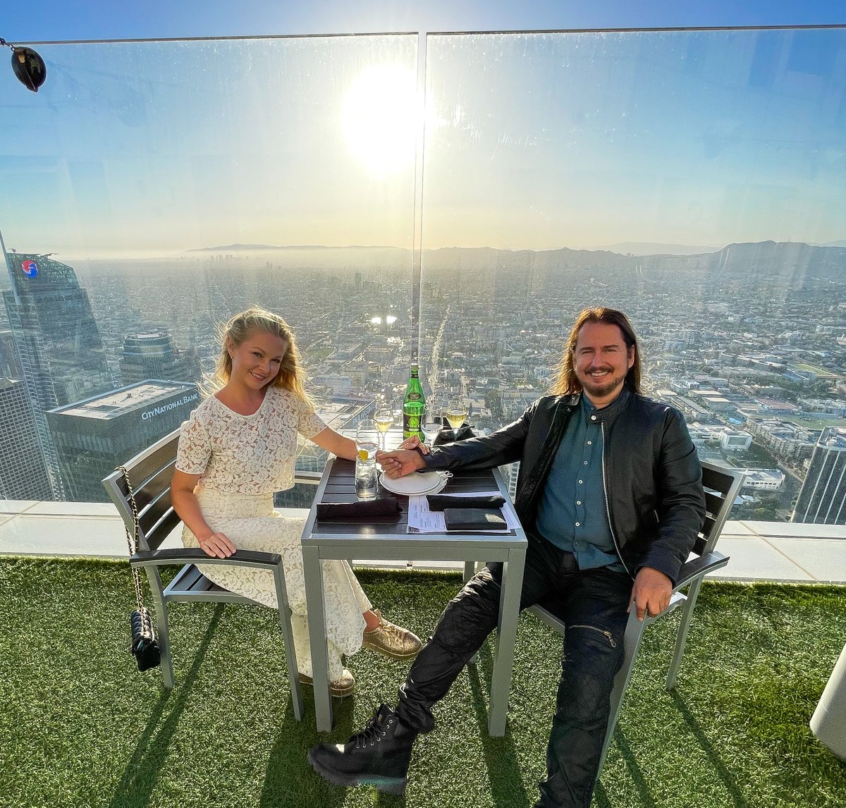 Royorbisonjr's tweet photo. Our Anniversary Dinner!

71 Above Restaurant

Highest Restaurant in the world is in the Earthquake capitol of America.

No place I’d rather be...

#RoyOrbisonJr #AsaOrbison https://t.co/GjXcKGv0mp